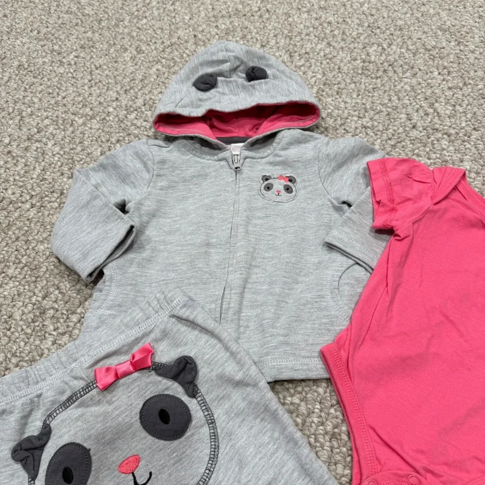 First Impressions Baby Girls Panda Outfit 3 Piece Set Size 6-9‎ Months